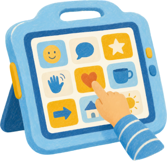 Illustrated augmentative communication device